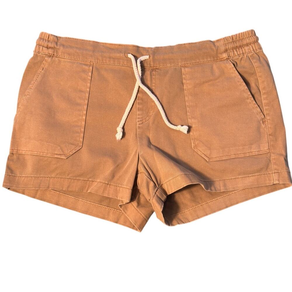 C&C California Women’s Tan Drawstring Shorts Size 12 Casual Cotton Elastic Waist